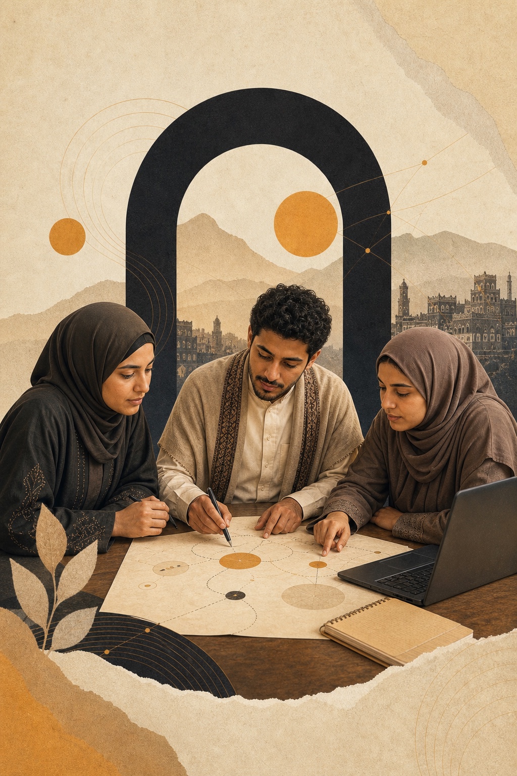 متعلمون يمنيون يراجعون معًا خطة عملية للحماية الرقمية